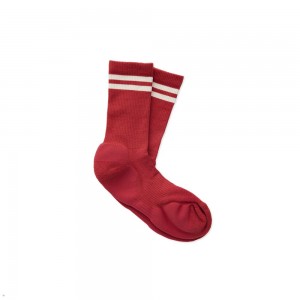 Red White Tracksmith Merino Tube Sock Australia | FPOY-90584