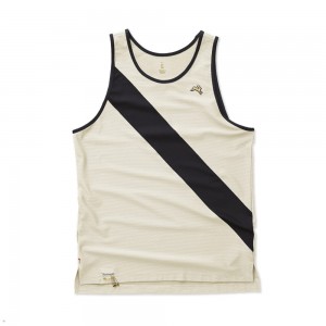 White Black Tracksmith Van Cortlandt Men's Singlet Australia | HYQI-05176