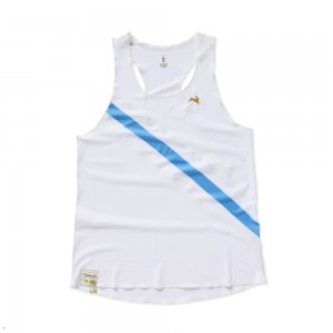 White Blue Tracksmith Strata 2023 Women's Singlet Australia | EWIT-07239