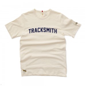 White Navy Tracksmith Grayboy Men's Tee Australia | GCRW-34128