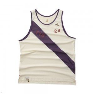 White Purple Tracksmith Tokyo Men's Singlet Australia | FOUC-32748