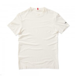 White Tracksmith Cambridge Men's Tee Australia | ZHRB-86347