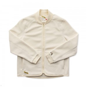 White Tracksmith Fens Fleece Women's Jacket Australia | MDVQ-05371