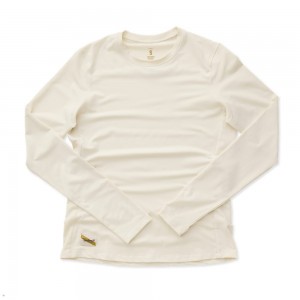 White Tracksmith Session Long Sleeve Women's Shirts Australia | ZQUY-24716