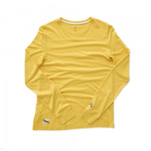 Yellow Tracksmith Harrier Long Sleeve Women's Shirts Australia | ZQNM-75086