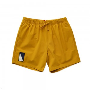 Yellow Tracksmith Run Cannonball Run Men's Shorts Australia | OXCD-19873