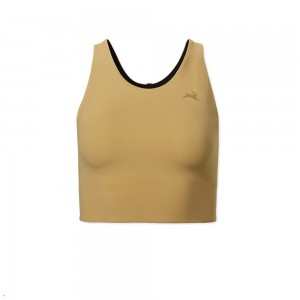 Yellow Tracksmith Turnover Crop Women's Tops Australia | FZKL-18702