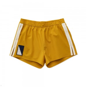 Yellow White Tracksmith Run Cannonball Run Women's Shorts Australia | UOAQ-63247