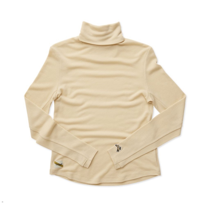 Beige Tracksmith Fells Turtleneck Women\'s Base Layer Australia | OURL-31879