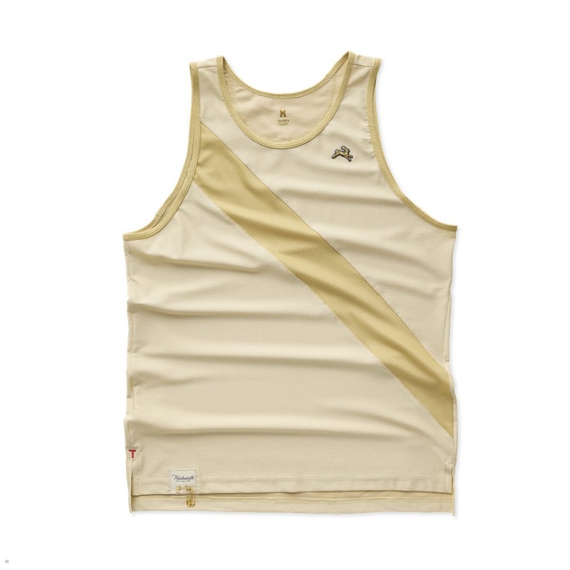 Beige Tracksmith Van Cortlandt Men\'s Singlet Australia | RKTU-03791