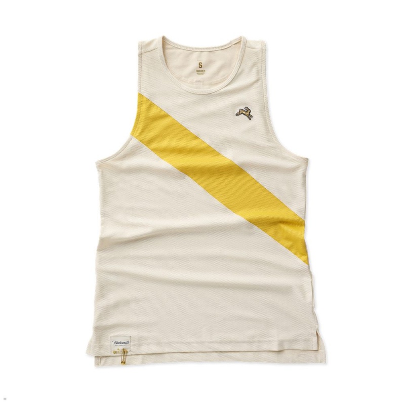 Beige Yellow Tracksmith Van Cortlandt Women\'s Singlet Australia | GVPB-81905