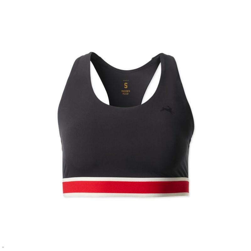 Black Tracksmith Run Women\'s Bra Australia | GENA-32019