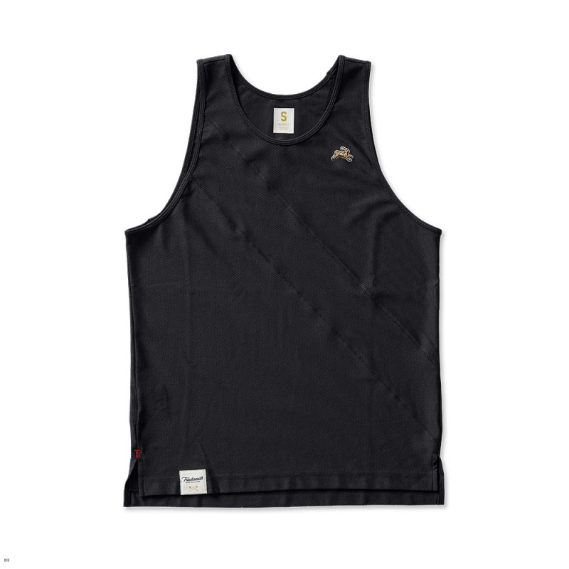 Black Tracksmith Van Cortlandt Men\'s Singlet Australia | AYKM-08613