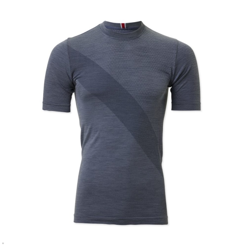 Blue Tracksmith Brighton Base Layer Men\'s Tee Australia | ZGQW-90854