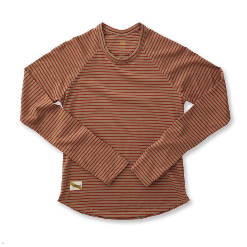 Brown Tracksmith Horizon Long Sleeve Women\'s Shirts Australia | ZSLU-78036