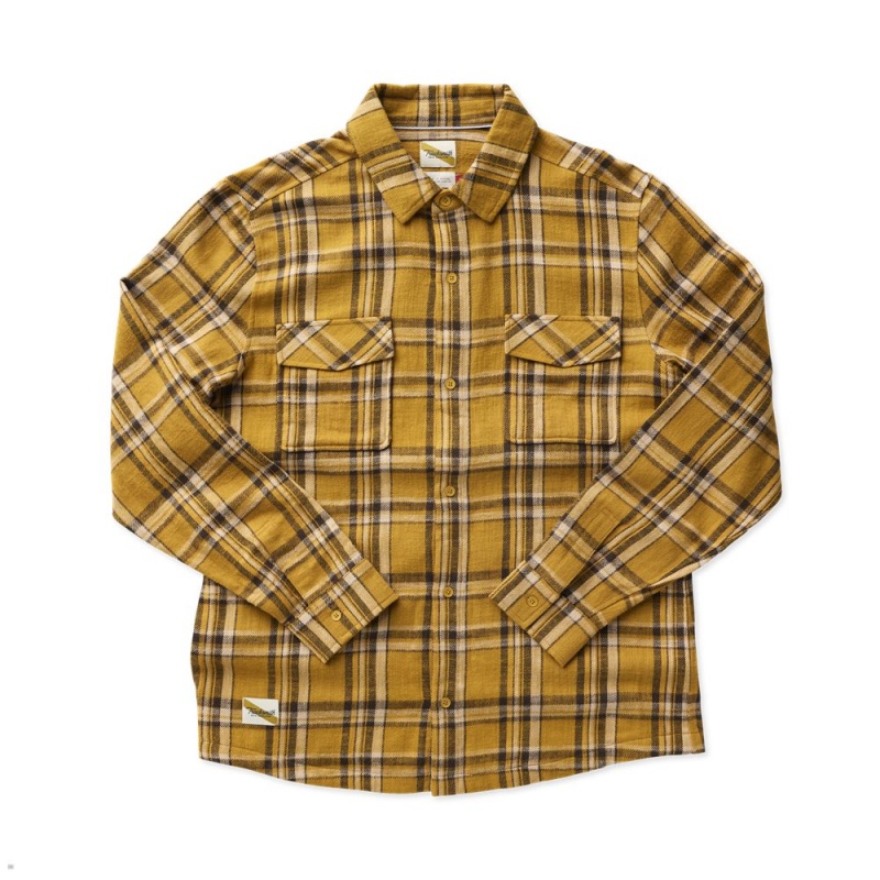 Brown Tracksmith New England Flannel Men\'s Shirts Australia | CDLJ-94065