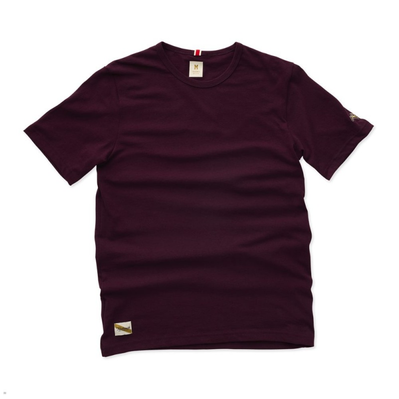 Burgundy Tracksmith Grayboy Men\'s Tee Australia | BTCP-67348