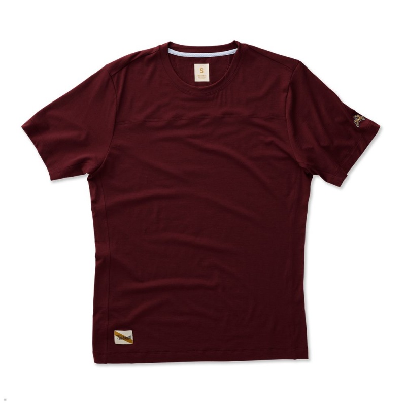 Burgundy Tracksmith Harrier Men\'s Tee Australia | HBEU-24130