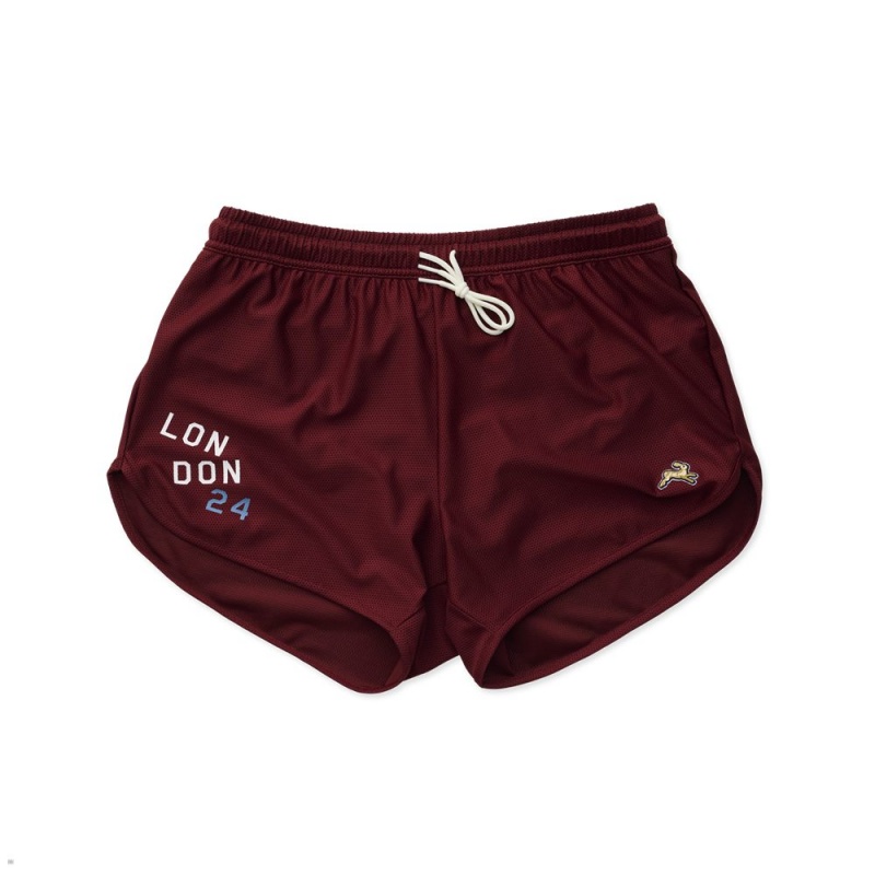 Burgundy Tracksmith London Men\'s Shorts Australia | QVKF-76059