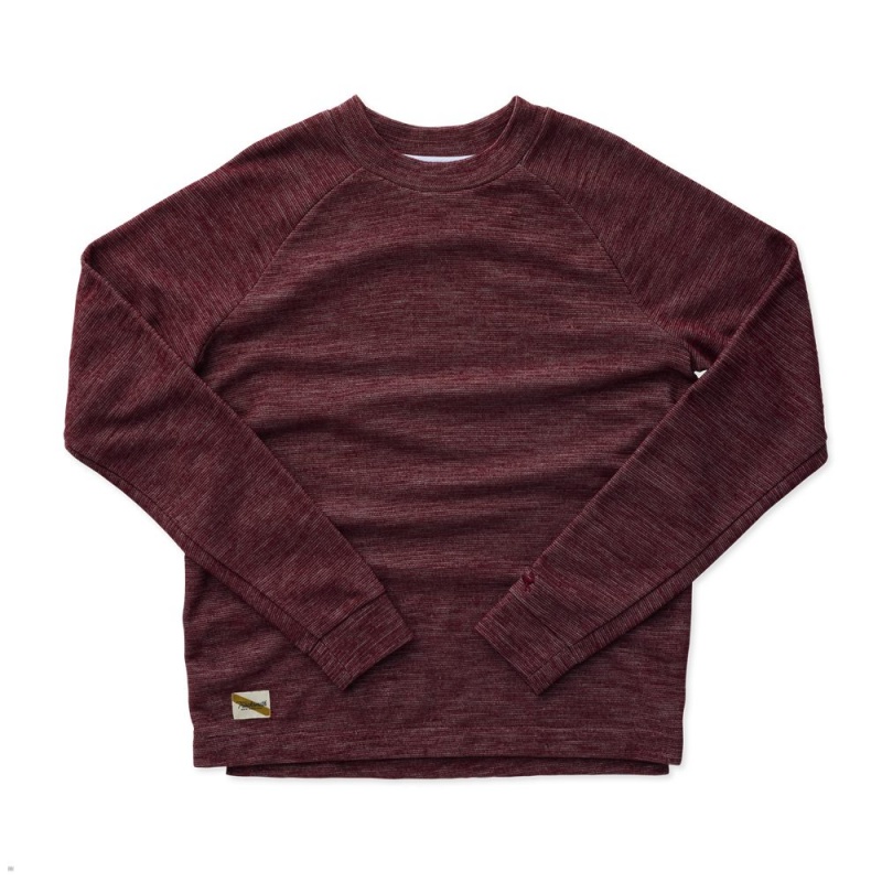 Burgundy Tracksmith Rapid Transit Crew Men\'s Sweatshirt Australia | EDIJ-92507