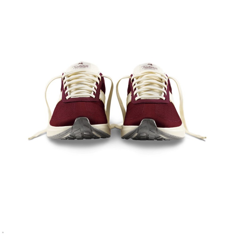 Burgundy White Tracksmith Eliot Runner Men's Shoes Australia | KDPF-35489