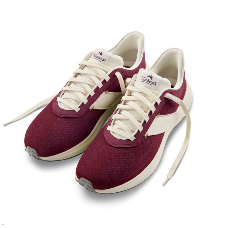 Burgundy White Tracksmith Eliot Runner Men\'s Shoes Australia | KDPF-35489