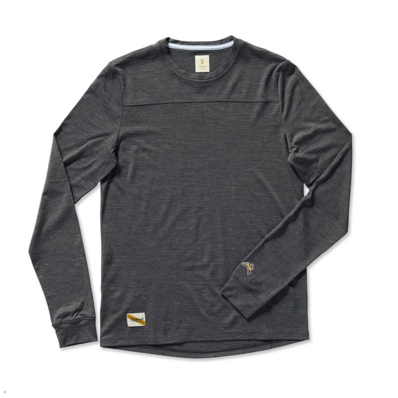 Dark Grey Tracksmith Harrier Long Sleeve Men\'s Shirts Australia | NDJV-28961