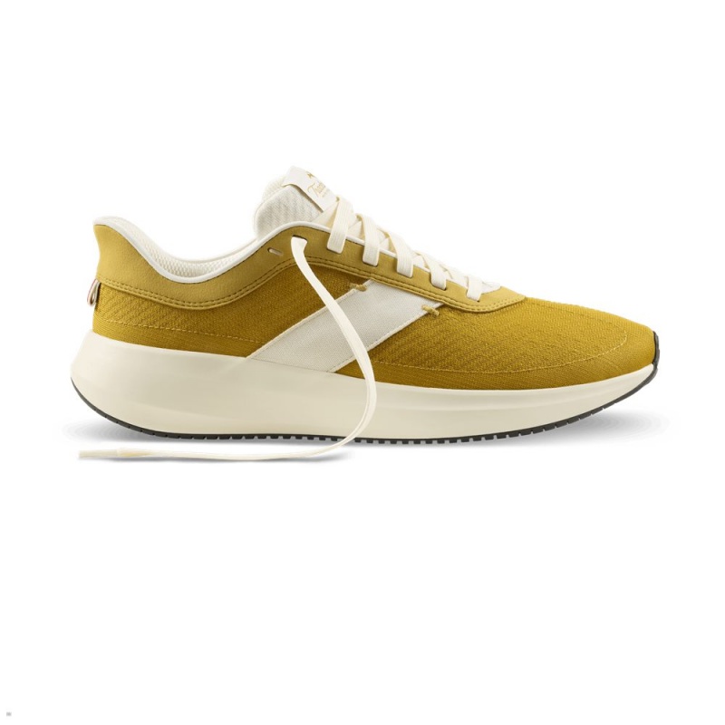 Gold White Tracksmith Eliot Runner Men's Shoes Australia | KXQU-60249