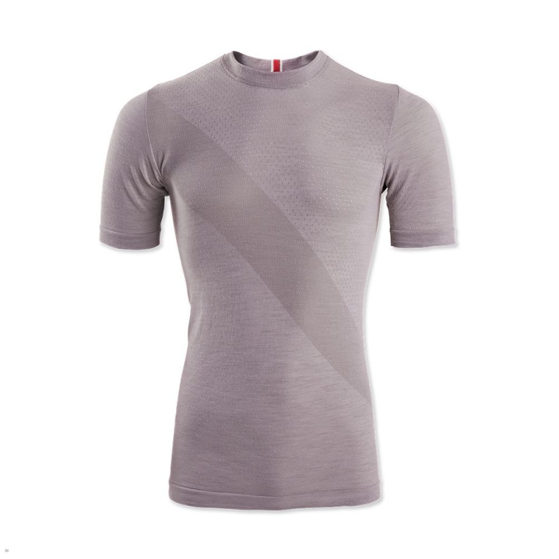 Grey Tracksmith Brighton Base Layer Men\'s Tee Australia | ADTX-34590