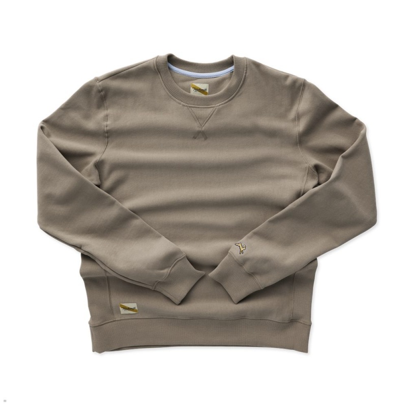 Khaki Tracksmith Trackhouse Crew Men\'s Sweatshirt Australia | XHCI-21398