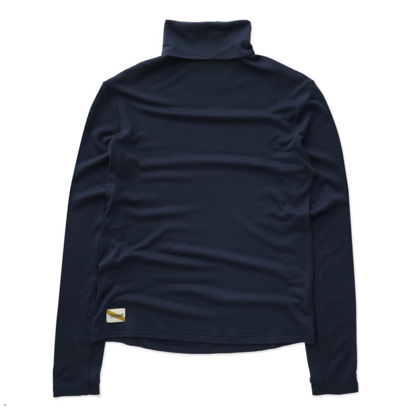 Navy Tracksmith Fells Turtleneck Men\'s Base Layer Australia | MZFP-62543