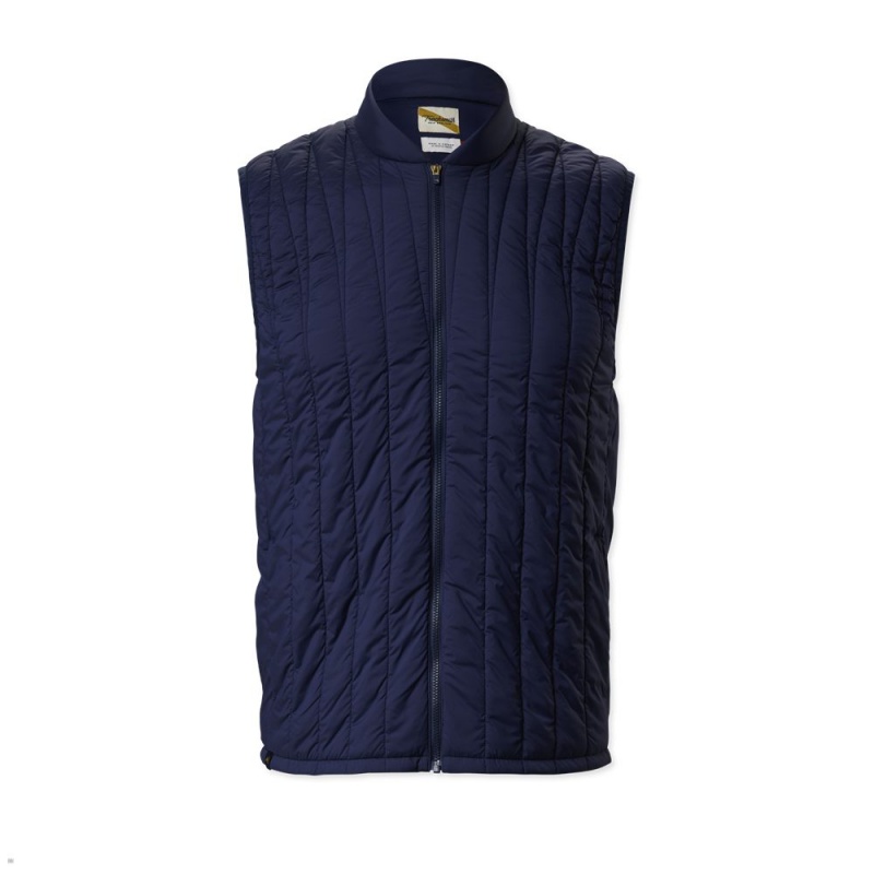 Navy Tracksmith Harbor Men\'s Vest Australia | BIUZ-20789