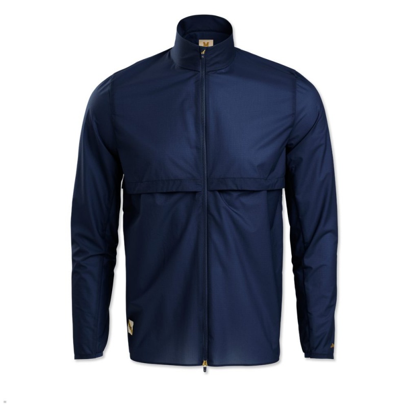 Navy Tracksmith Rain Men\'s Jacket Australia | CBJQ-47259