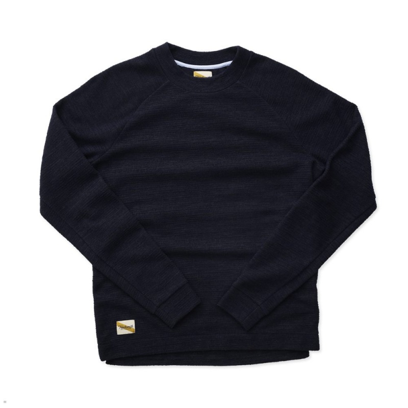 Navy Tracksmith Rapid Transit Crew Men\'s Sweatshirt Australia | ZLDH-23510