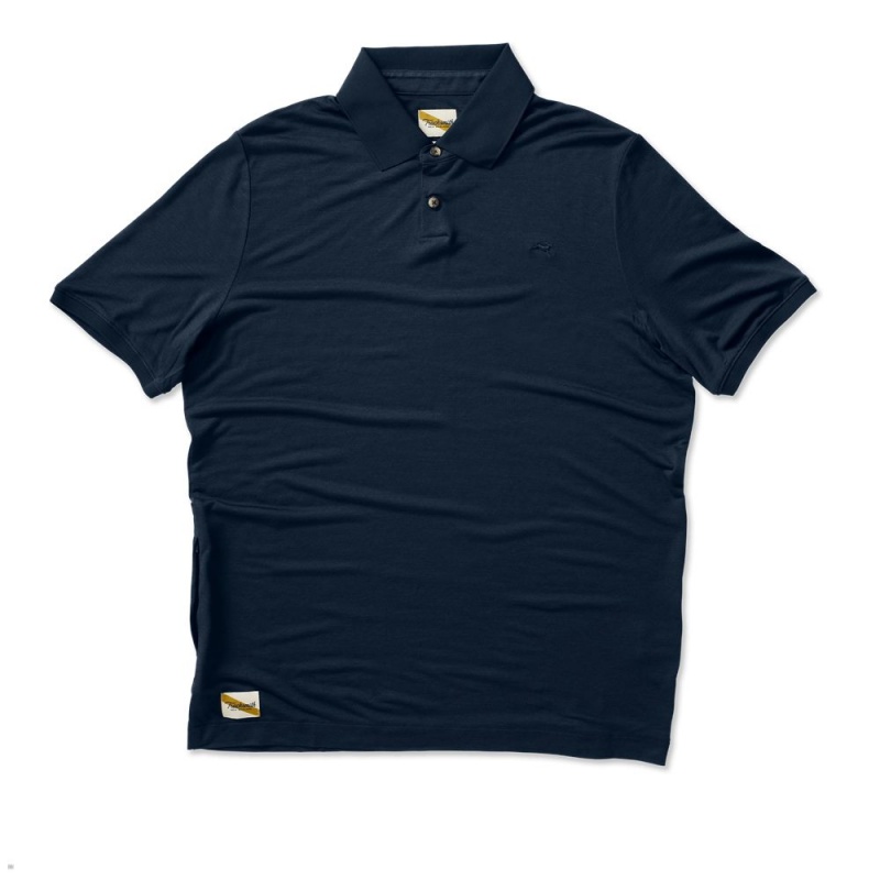 Navy Tracksmith Rapid Transit Polo Men\'s Shirts Australia | GXLI-19320