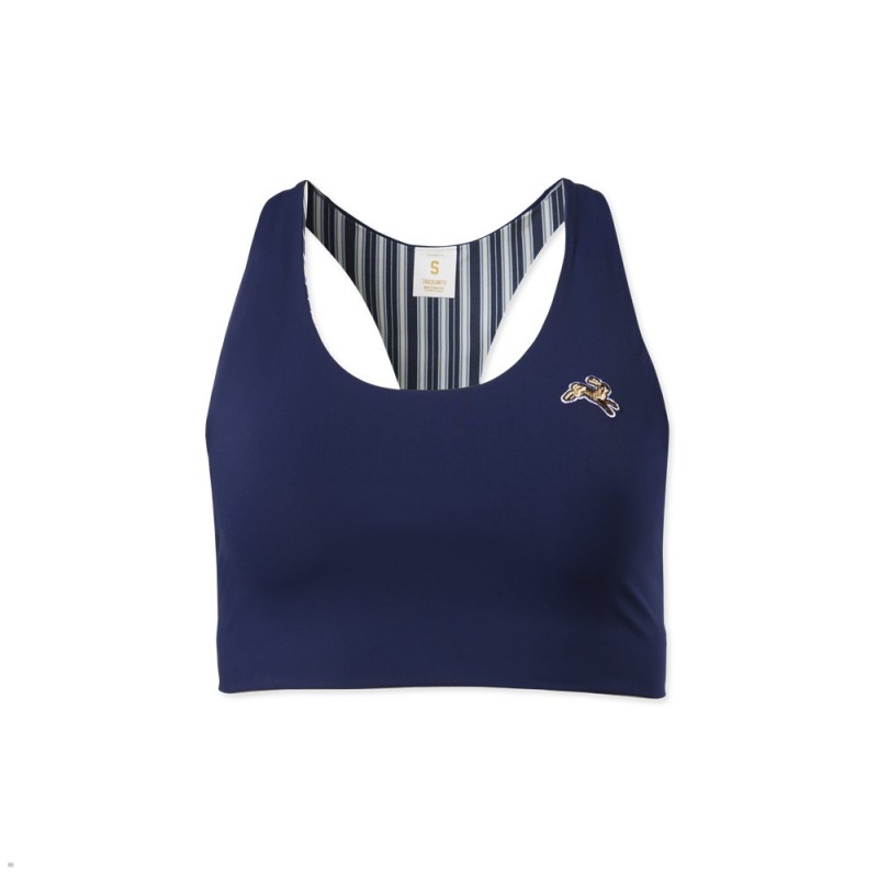 Navy Tracksmith Run Cannonball Run Women\'s Bra Australia | AZVQ-25106