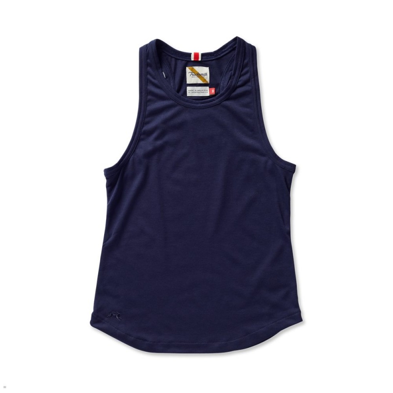 Navy Tracksmith Run Cannonball Run Women\'s Tank Australia | WQCA-91240