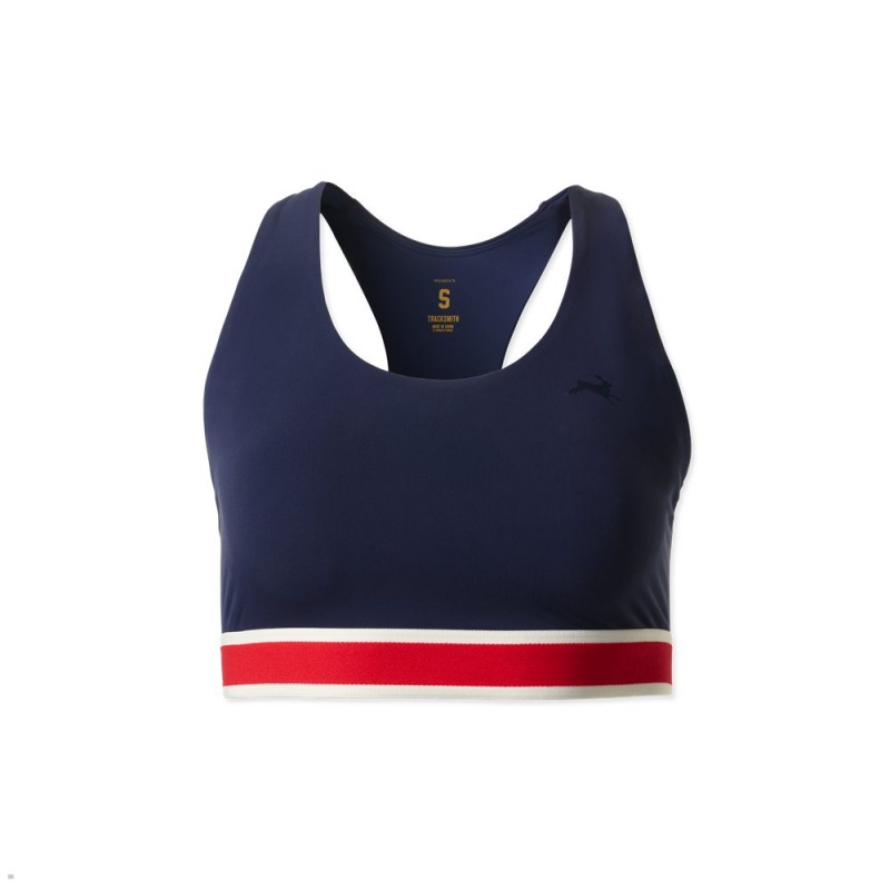 Navy Tracksmith Run Women\'s Bra Australia | ZLHI-57041