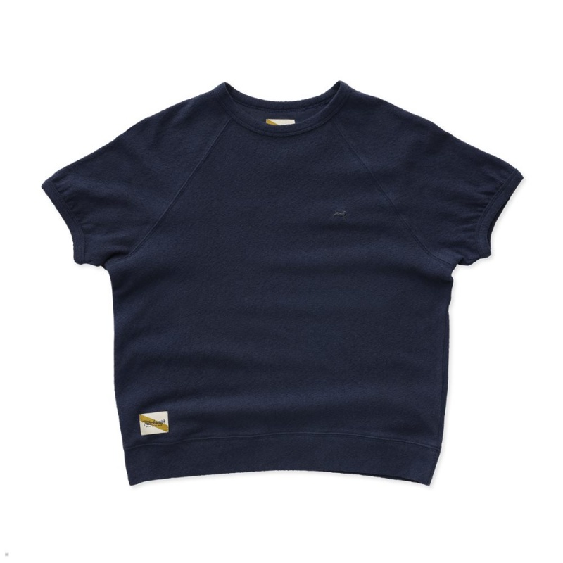 Navy Tracksmith Terry Crew Women\'s Shirts Australia | AQBU-47580