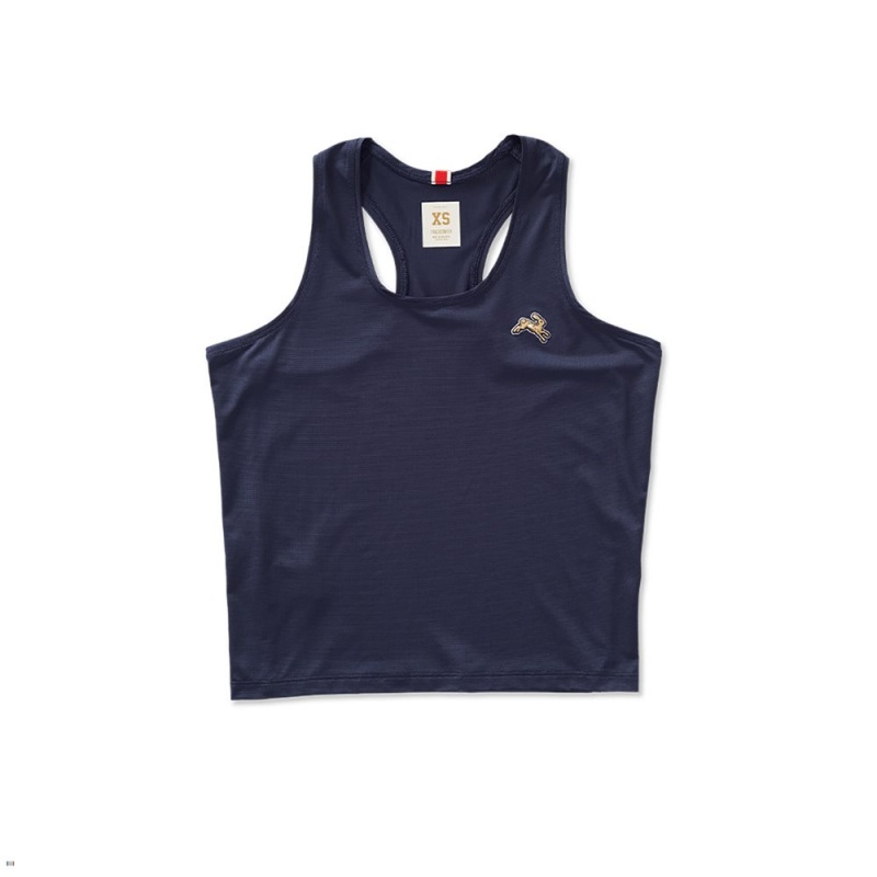 Navy Tracksmith Twilight Crop Women\'s Tank Australia | NERL-26759