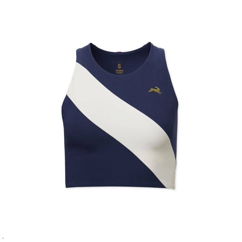 Navy White Tracksmith Bell Lap Women\'s Tops Australia | UVRW-12980