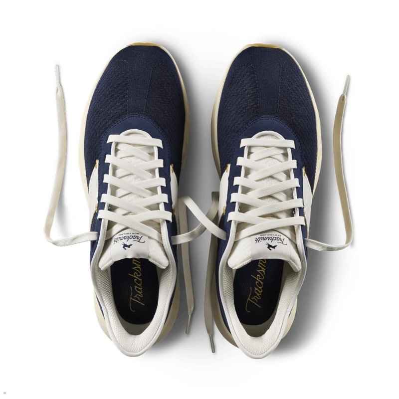 Navy White Tracksmith Eliot Runner Men's Shoes Australia | RWMJ-49185