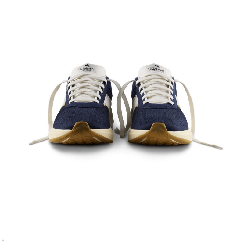 Navy White Tracksmith Eliot Runner Men's Shoes Australia | RWMJ-49185