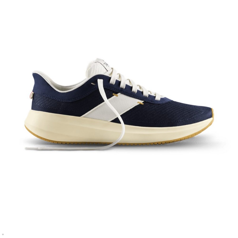 Navy White Tracksmith Eliot Runner Men's Shoes Australia | RWMJ-49185