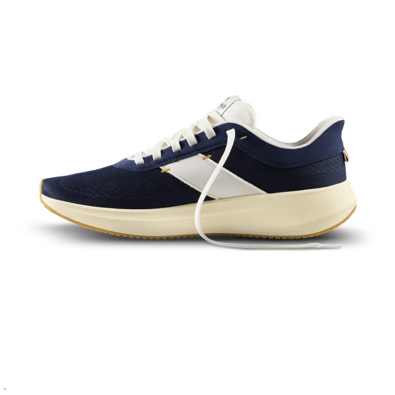 Navy White Tracksmith Eliot Runner Men's Shoes Australia | RWMJ-49185