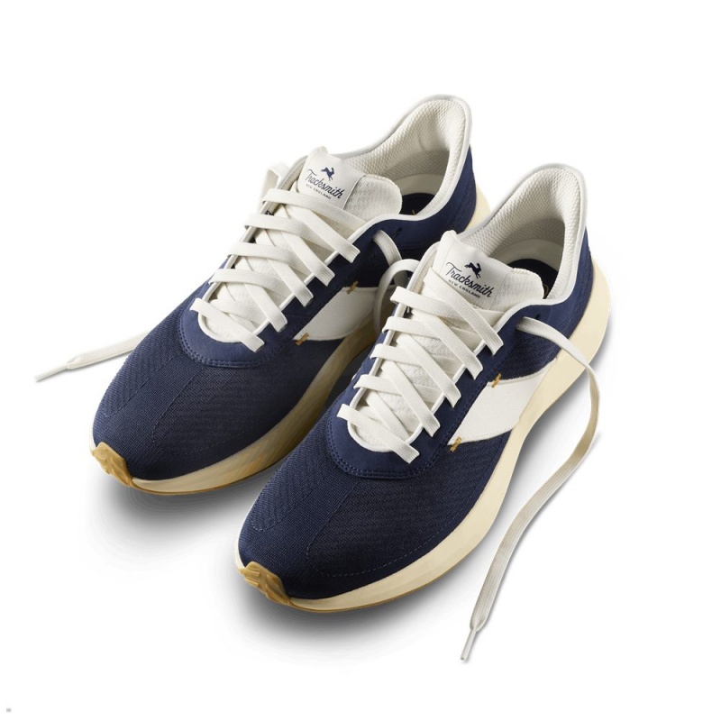 Navy White Tracksmith Eliot Runner Men\'s Shoes Australia | RWMJ-49185