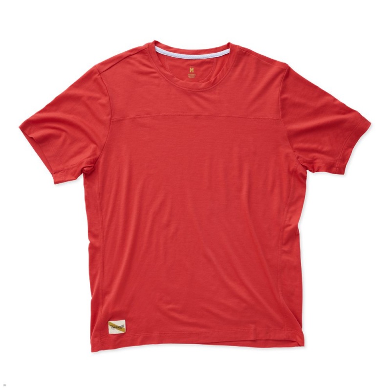 Red Tracksmith Harrier Men\'s Tee Australia | YNGC-08537