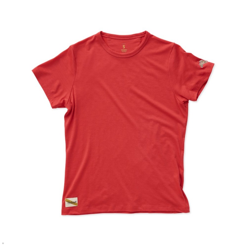 Red Tracksmith Harrier Women\'s Tee Australia | YVCF-16892