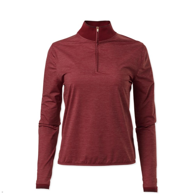 Red Tracksmith Session Quarter Zip Women\'s Mid Layer Australia | OWFI-21705