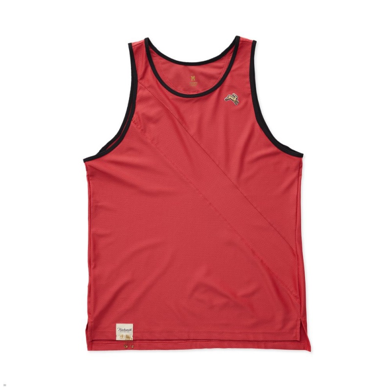 Red Tracksmith Van Cortlandt Men\'s Singlet Australia | JMEO-45730